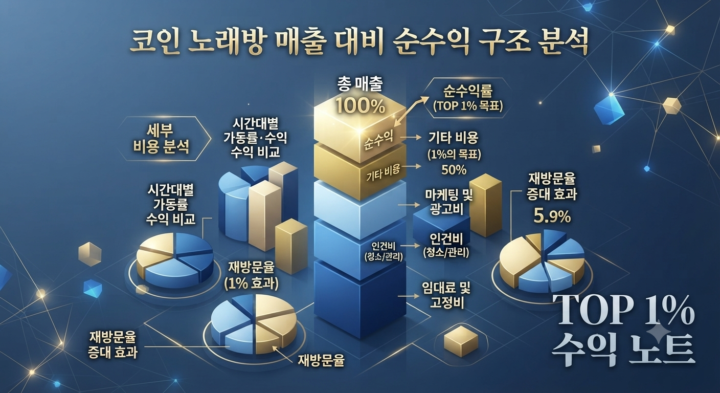 코인 노래방 창업, 무인 운영으로 월 500만 원 순수익 가능할까? 데이터로 뜯어본 수익의 진실